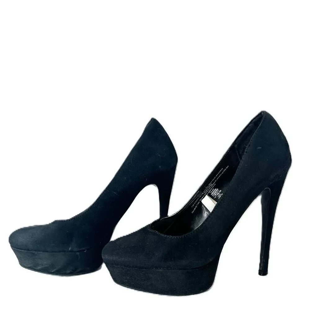 Black Suede Pumps 5inch Heel 1inch Platform Size 7 1/2 Xhilaration